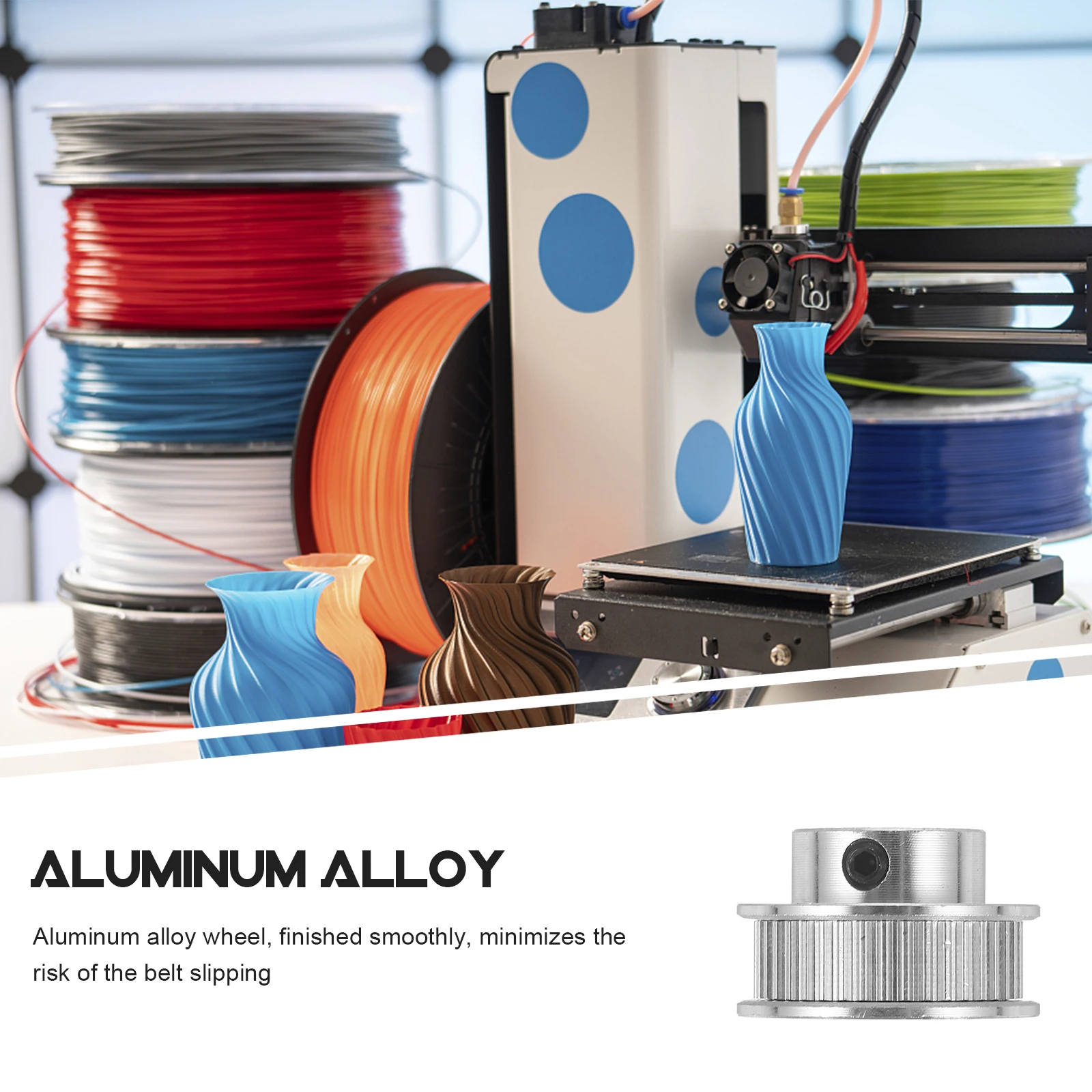 

3D Printed Pulley Printer Timing Belt Idler Mechanical Pulleys Bearing Wheel Electric Tools Portable