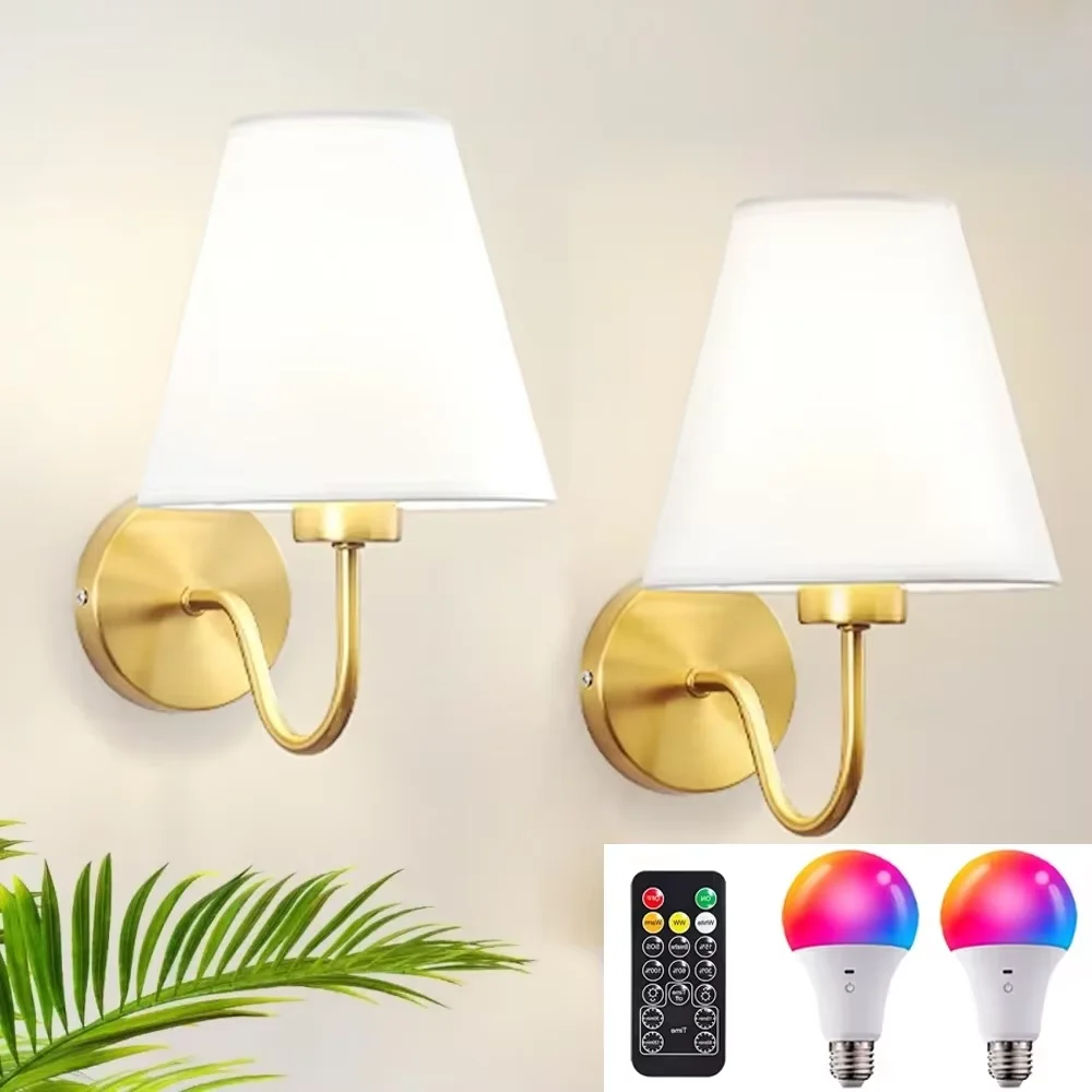 Nordic Recharge Wall Lamp RGB Bulb Removable Wireless Wall Decor For Bedroom Corridor Hallway Indoor Luminaire Bedside Light