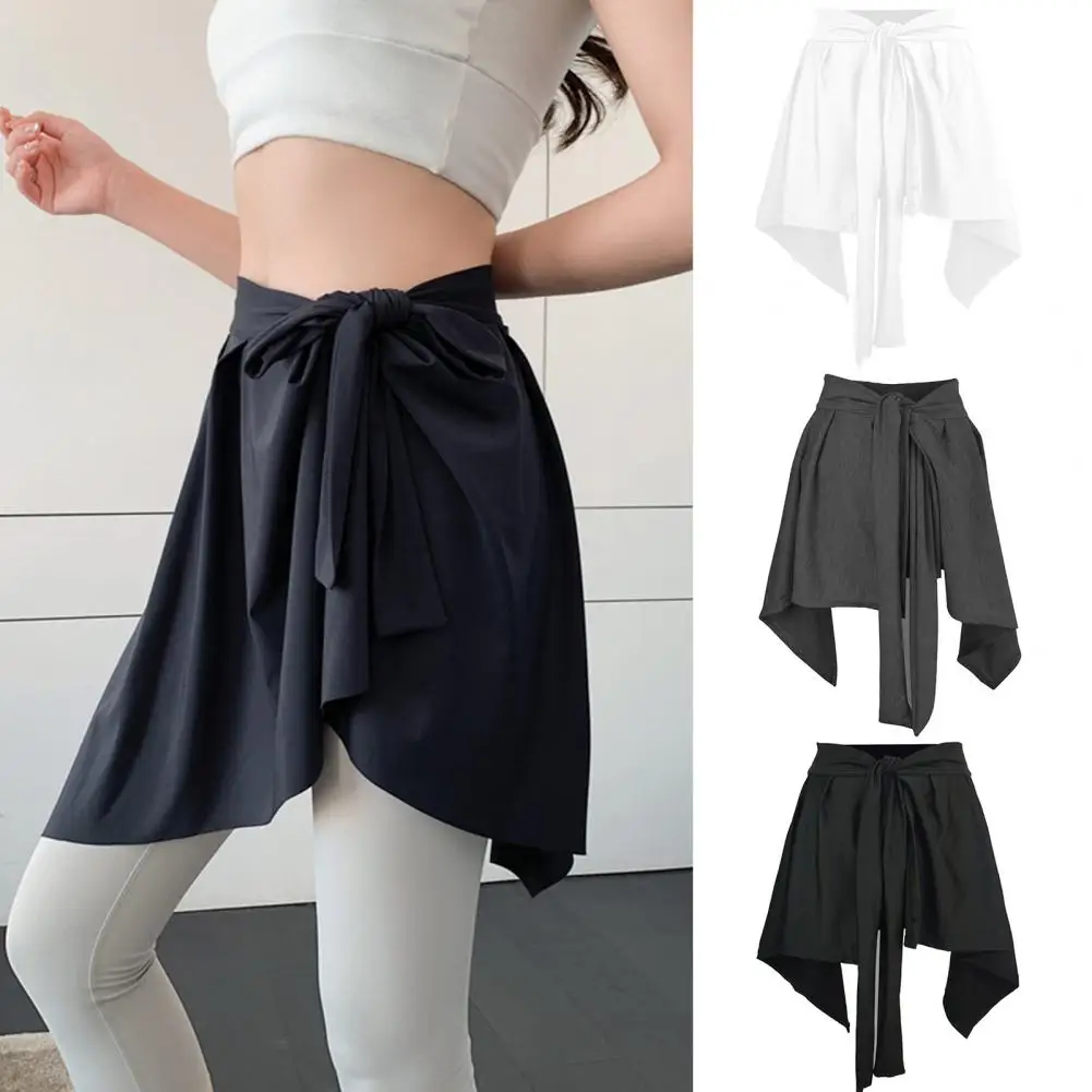 Women Yoga Skirt Elegant Women's Yoga Skirt with Lace-up Bustier Design Loose Fit Fitness Beach Skirt Solid for Fashionable