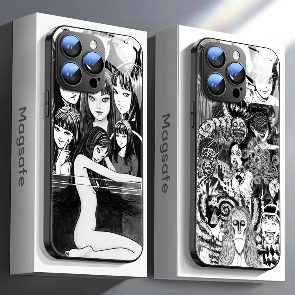 Tomie junji ito Phone Case For iPhone 16 15 14 13 12 11 X XR XS 8 Plus Mini Pro Max Glass Magnetic Phone Case