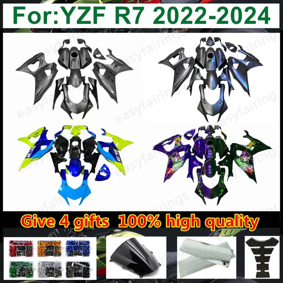Unpainted ABS Full Fairing Bodywork Kit For R7 YZF‑R7 2022‑2025 Pre‑Drilled Motorcycle Aftermarket Body Panels Fairing Set