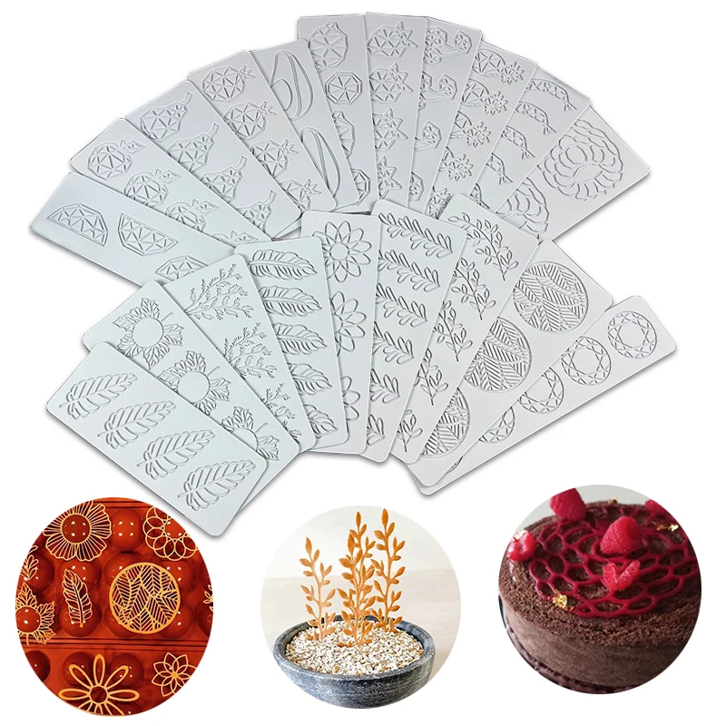 Meibum Cake Lace Mat Bakeware Leaves and Fruit Design Fondant Cake Moulds Sugar Craft Silicone Molds Dessert Decorating Tools