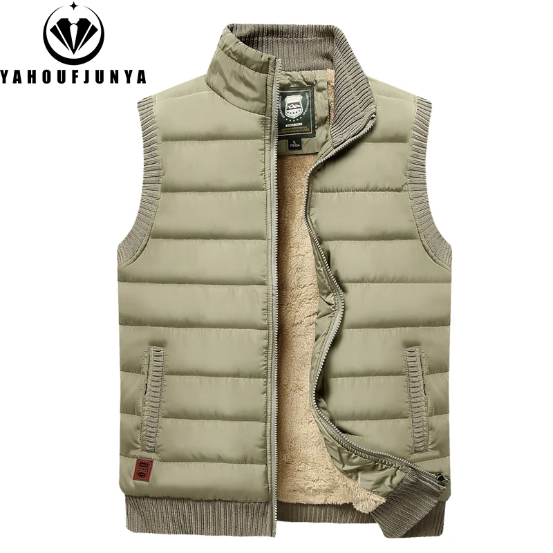 2024 hommes hiver sans manches décontracté chaud col montant gilet hommes automne couleur unie en plein air coupe-vent mode Style gilet mâle manteau