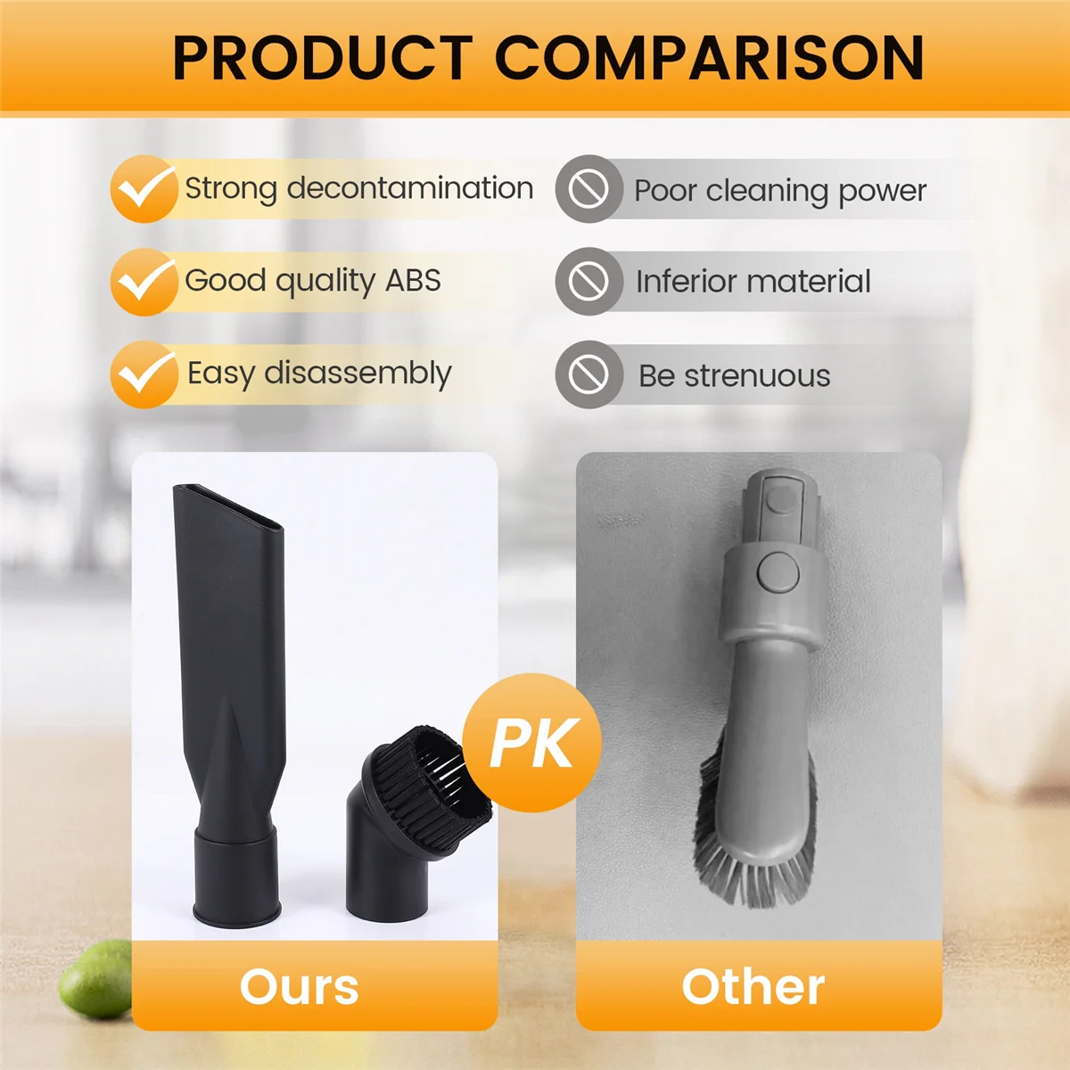 N98R Industriestaubsauger-Rundbürsten- und Flachdüsen-Sets, innen 44 mm, langlebiges Zubehör für Industriestaubsauger