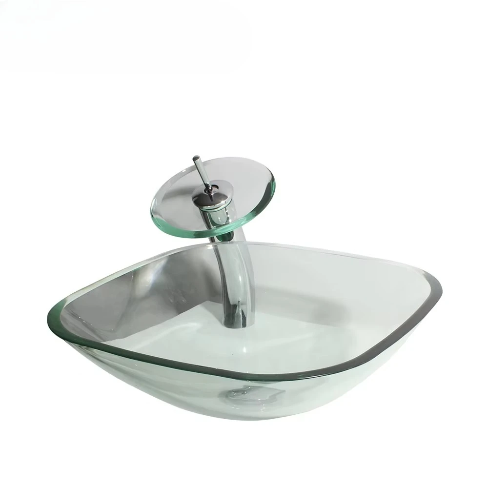 wholesale Foshan Nanhai countertop small wash basin glass bathroom basin in India