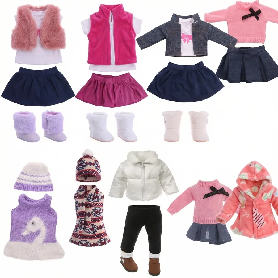 Conjunto de Ropa para Muñecas Americanas de 18 Pulgadas, Accesorios de Ropa para Muñecas Bebé de 43 cm, Ropa Nenuco, Juguetes DIY para Niñas, Regalo