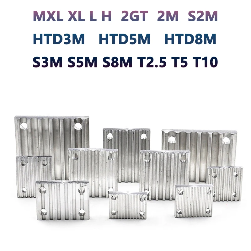 1pc Open Timing Belt Clamp Tooth Plate Connection Plate MXL XL L H 2GT 2M HTD3M HTD5M HTD8M S2M S3M S5M S8M T2.5 T5 T10 Aluminum