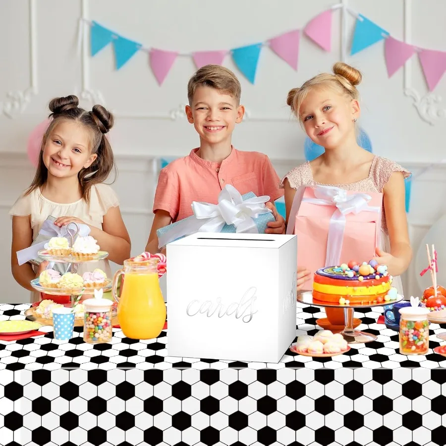 صندوق بطاقات فضي أبيض حديث مع تصميم رقائق ذهبية مناسب لحفلات الزفاف وحفلات أعياد الميلاد وبطاقات الهدايا التي تلقي Bo #4