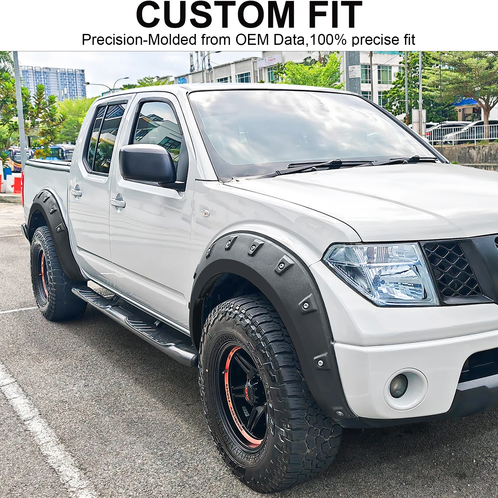 Pocket Style Fender Flares For Nissan Navara D40 2006 2007 2008 2009 2010 2011 2012 2013 2014 Wheel Arch 4X4 Car Accessories