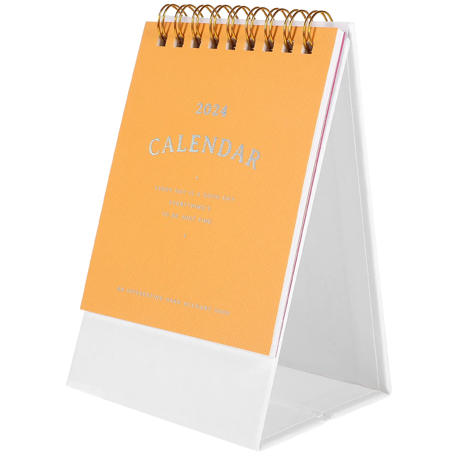 Decorative Desk Calendar 2024 Small Office Standing Calendar Thick Paper Coil Binding Tabletop Daily Use Office Accessories