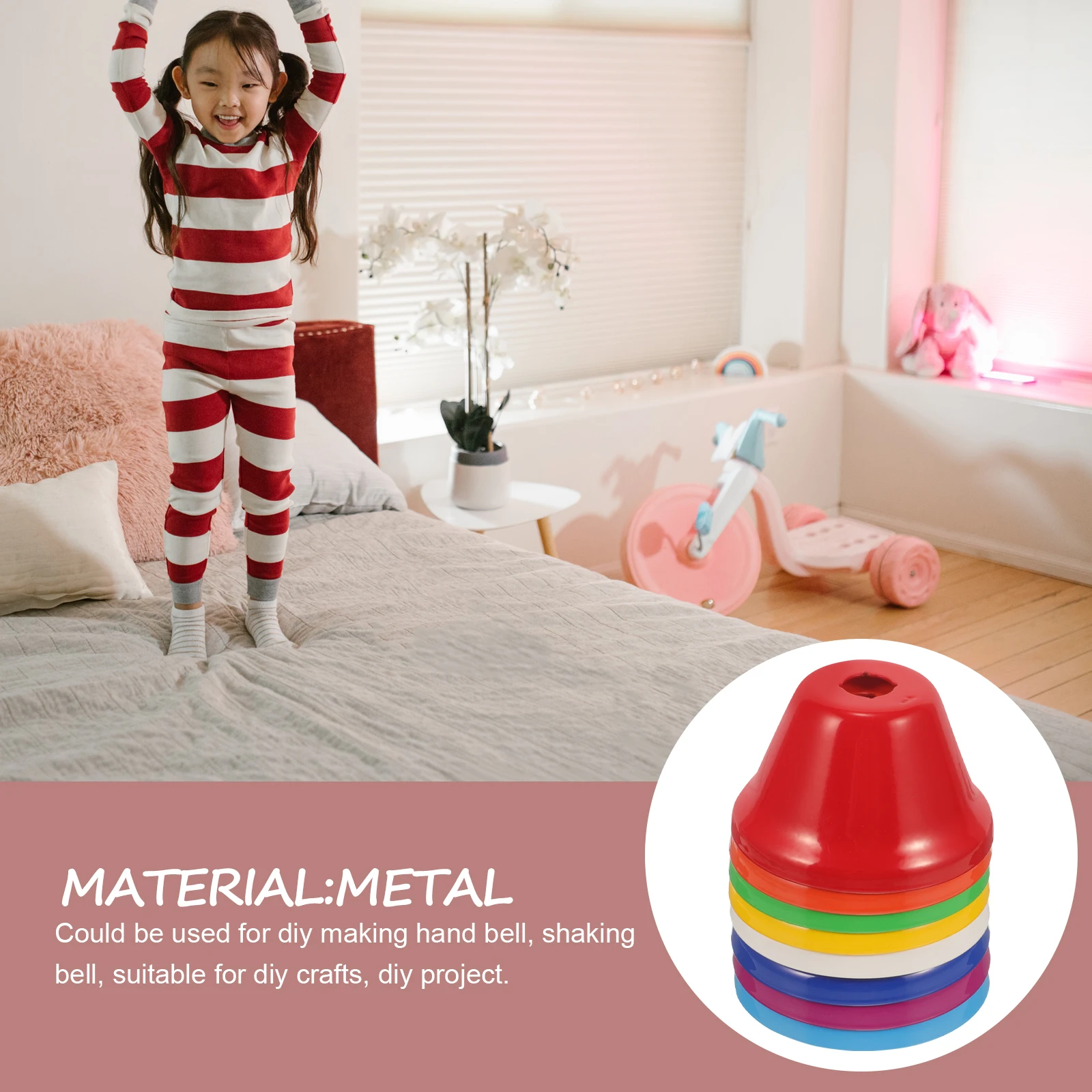 8 個の小さな金属ベルオルフ音楽ツール子供のためのリズム学習ミニ装飾ベル DIY 手作りシェイクベルセット