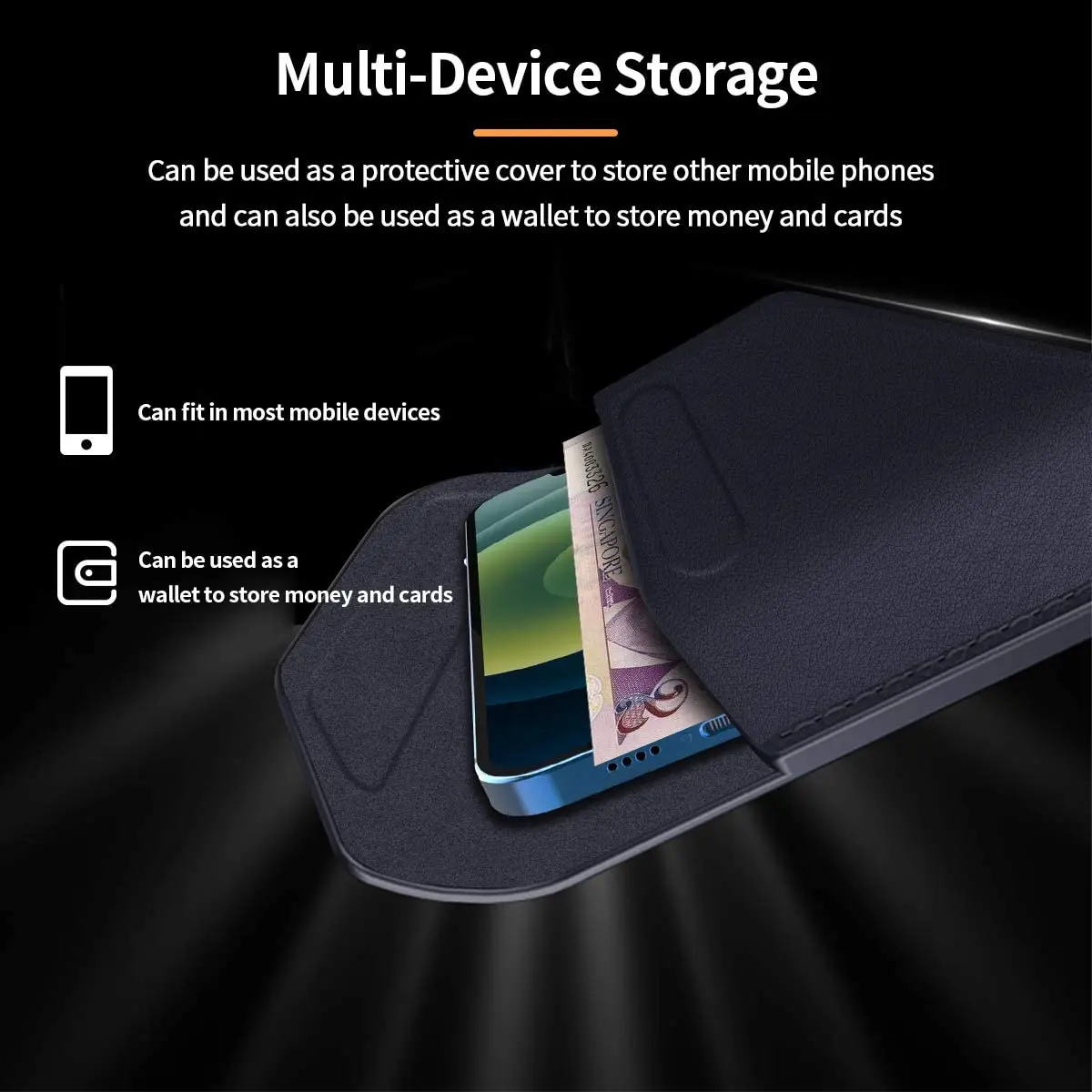 Genuine Leather Magnetic Pouch Case For Samsung Galaxy Z Fold 6 / Flip 6 / Fold 5 / Fold 4 / Flip 5 / Flip 4 / Fold 3 / Fold 2