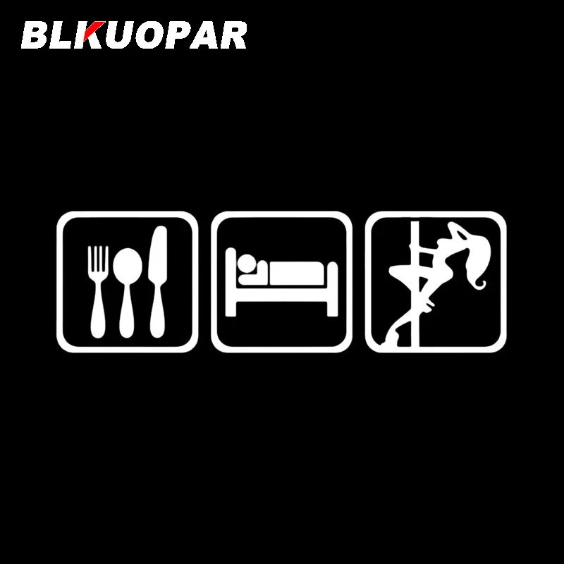 BLKUOPAR Fun To Eat Sleep Pole Dancing Car Stickers Vinyl Decals Personalized Caravan Surfboard Car Door Protector