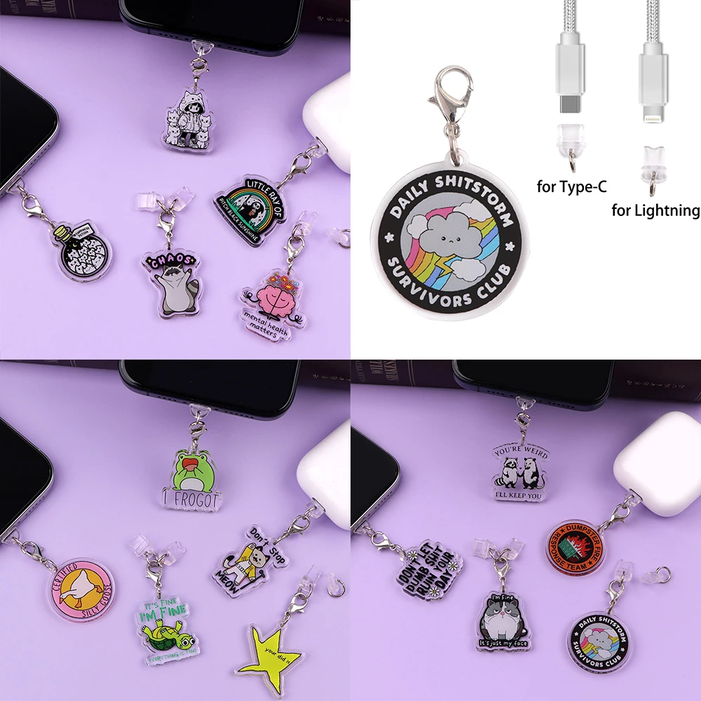 Пылезащитная-заглушка-для-телефона-с-рисунком-енота-милые-аксессуары-украшение-подвесной-кулон-для-зарядного-порта-type-c-1-шт