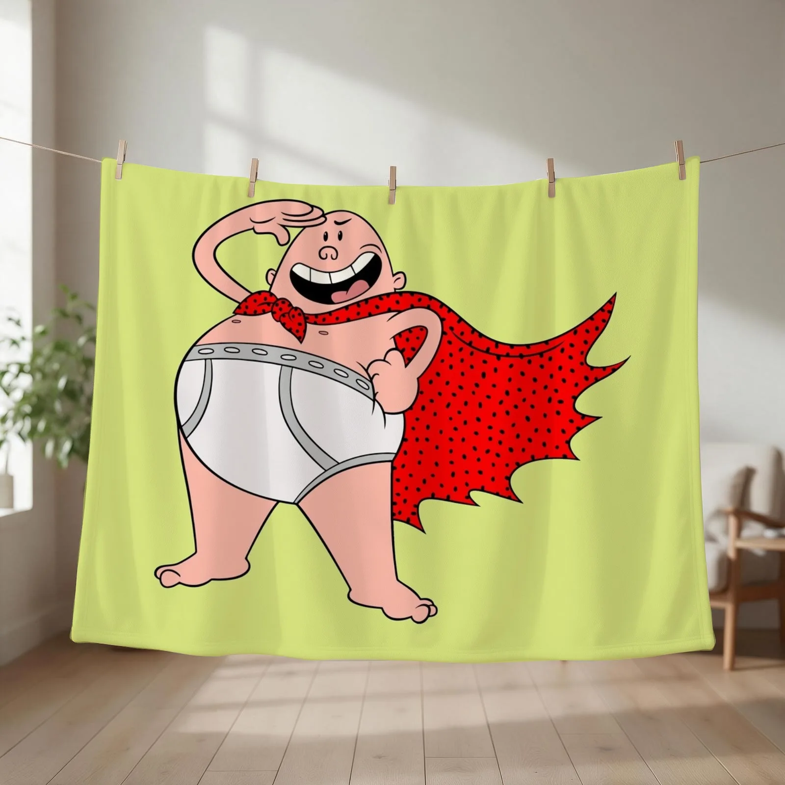 Captain Underpants Throw Blanket couch cozy soft plush fuzzy picnic outdoor blanket