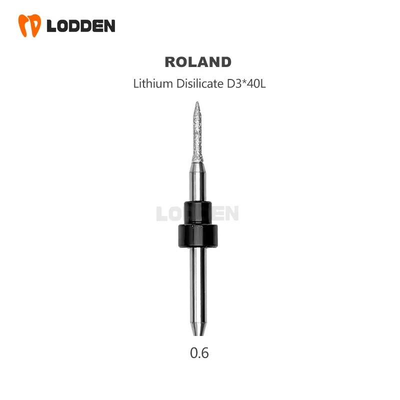 Roland fresas de moagem dentária para dissilicato de lítio zrconia pmma materiais de laboratório dentário 0.6 1.0 2.5mm ferramenta de moagem