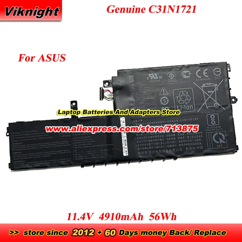 

Genuine C31N1721 Battery 11.4V 4910mAh 56Wh 0B200-02830100 for ASUS E406MA E406SA L406MA L406SA R420SA E406MA-1B 1C Laptop
