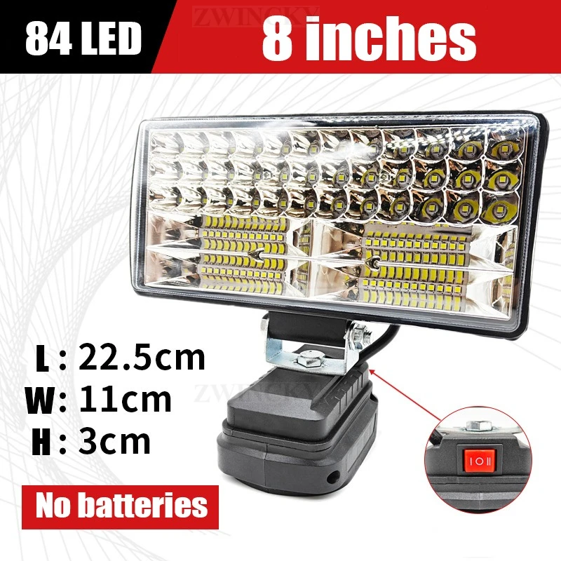 18V LED Flashlight Outdoors Spotlight Light for Makita BL1430 BL1830 14.4V 18V Lithium Battery USB Outdoor Lighting with USB