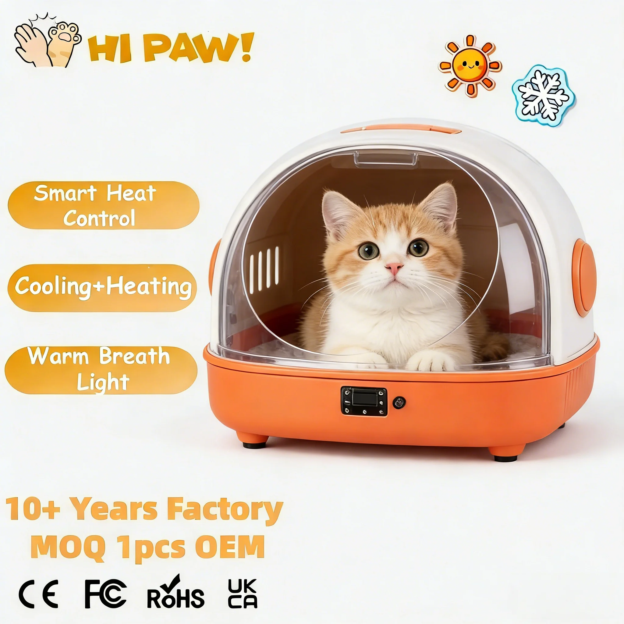 Best Selling Adjustable Heated Cooling Dog Bed Smart Control Warm Breath Light Cat Dog Pet Bed All Season Applicant Cat Dog Bed