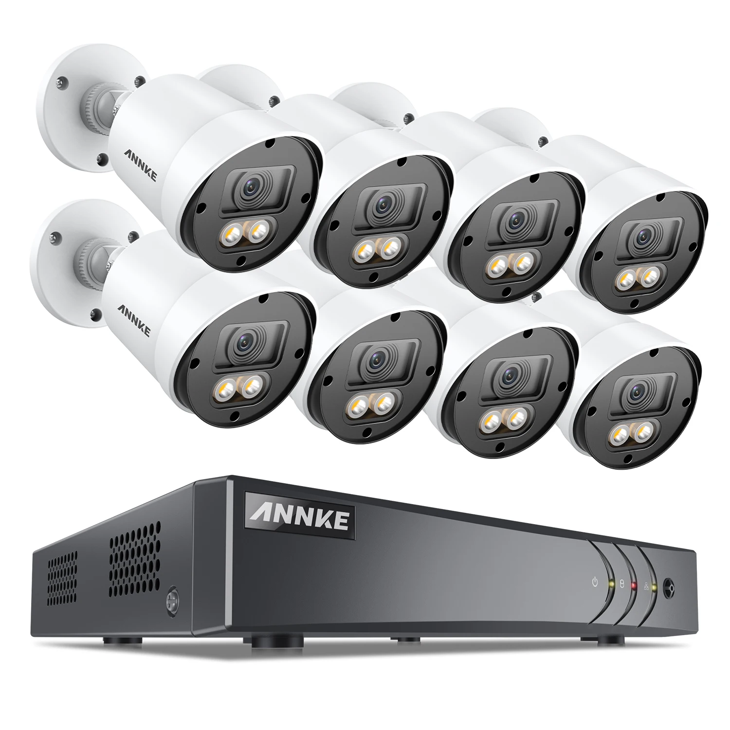 ANNKE 8CH 2MP Video Security System Dual Light DVR Recorder Video Surveillance CCTV Camera Kits 1080P Outdoor PIR Detection