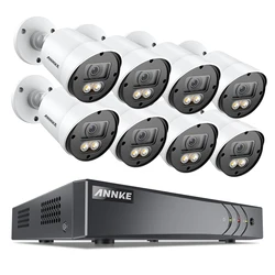 ANNKE 8CH 2MP Video Security System Dual Light DVR Recorder Video Surveillance CCTV Camera Kits 1080P Outdoor PIR Detection