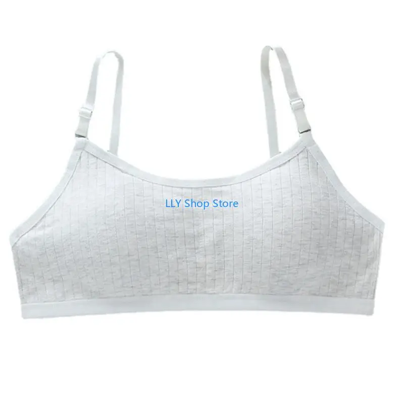 

T8UD Girl Cotton Training Bras Padded Bra Underwear Sports Bra for Kids Teenager Girls Non-fluorescent Seamless Bra Lingerie