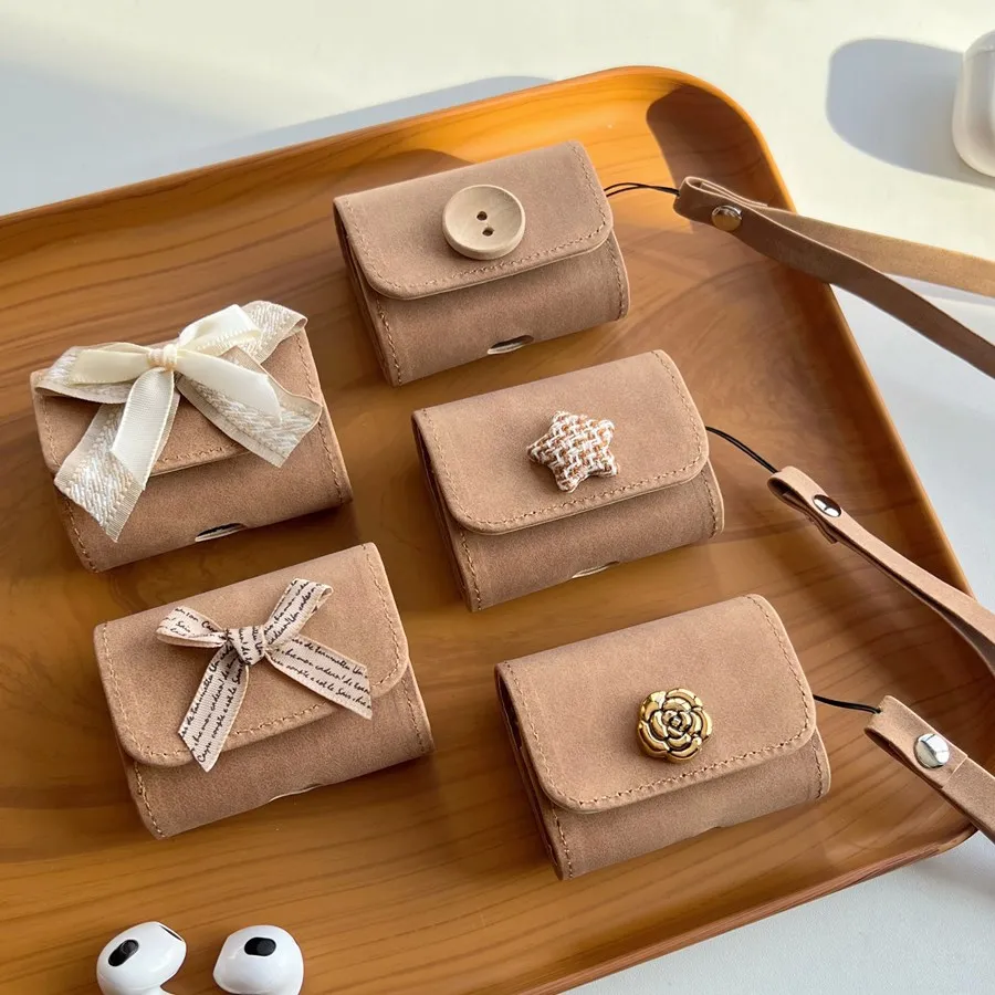 For airpods 4th case airpods pro2 /airpod 3 Luxury flower Earphone bag airpods 2/airpod3 PU leather Cover air pod pro 2 case