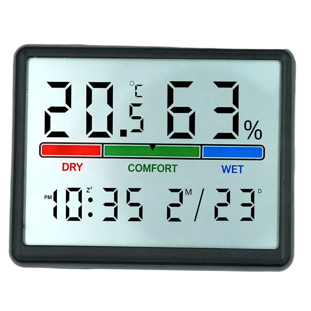 Professional Grade Indoor Temperature Humidity Meter with LCD Display - Digital Thermometer Hygrometer for Home Weather Station
