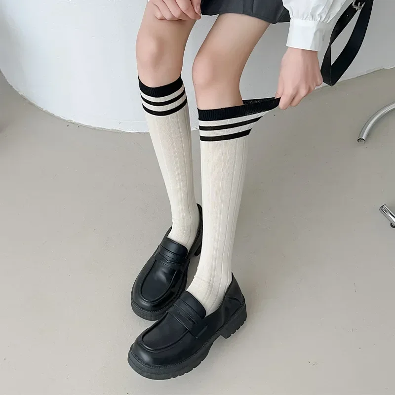 

JK длинные носки в японском стиле, женские чулки, повседневные модные полосатые школьные гольфы для девочек, женские милые чулки в стиле Лолиты Kawaii