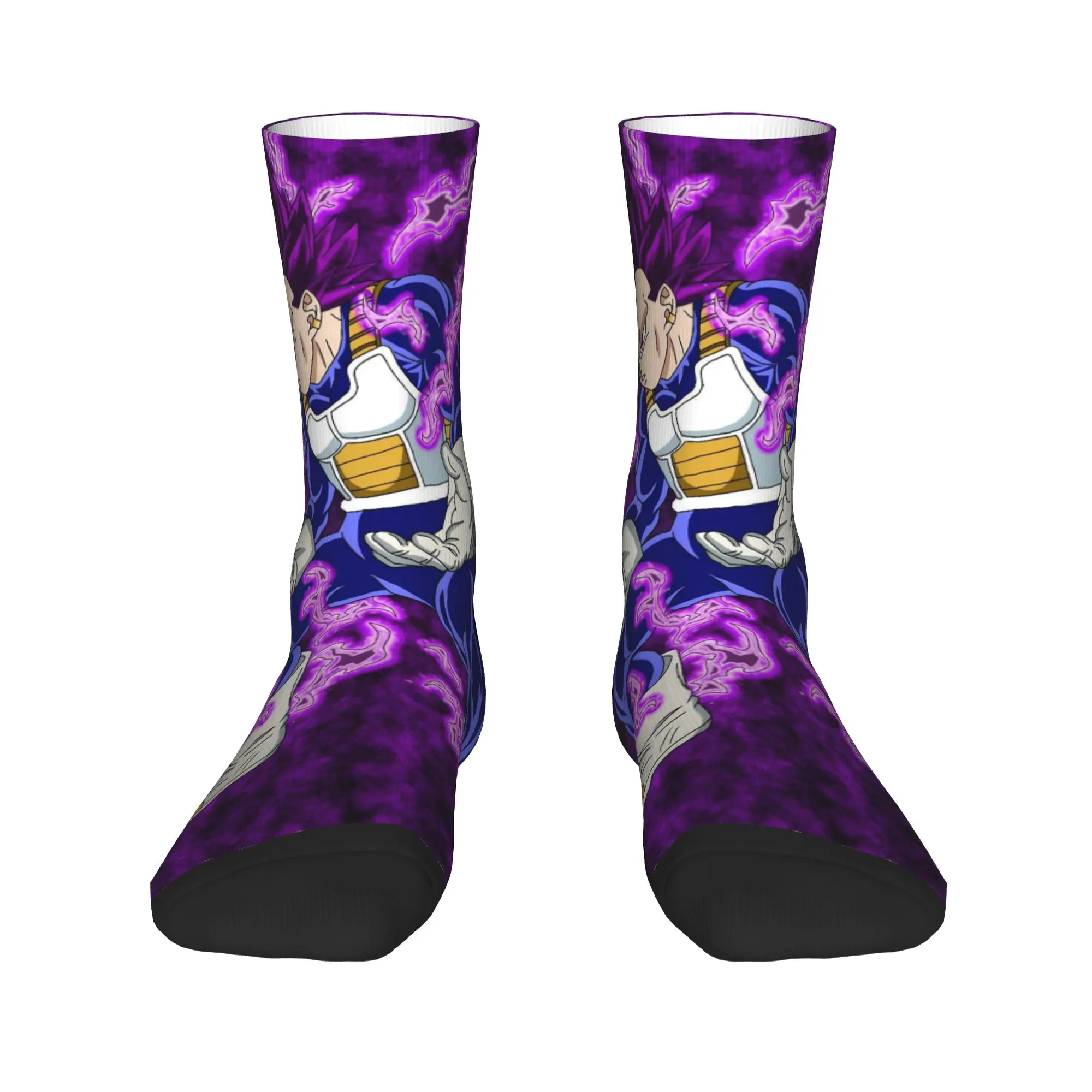Vegeta Purple Manga Socks  Anti Skid Stockings Men's Quality Outdoor Sports Socks Winter Funny Printed Socks