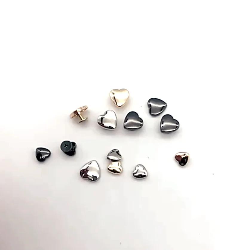 50sets Heart-Shaped Rivets,Zinc Alloy Screw Knob,Leather Craft Studs,Garment,Belt,Wallet,Bag Accessories,Size 8/10/14mm ZD-028