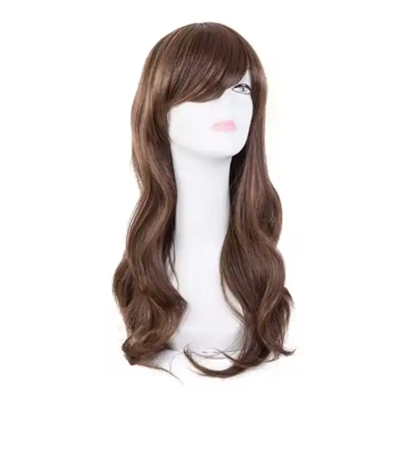 Cos-play Wig Fei-Show Synthetic Heat Resistant Fiber Long Wavy Dark Blue Hair Costume Cartoon Women Peruca Party Salon Hairpiece