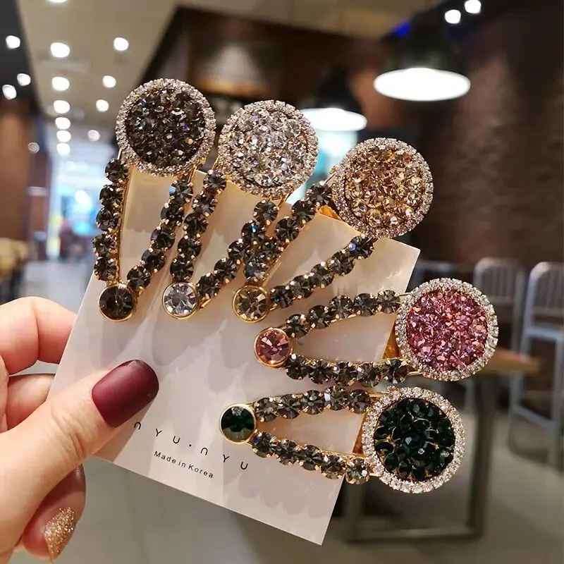Full Rhinestone Small Duckbill Jaw Clip For Women Korean Side Fringe Holder Daily Wear Premium Alloy Flat Hair Accessory