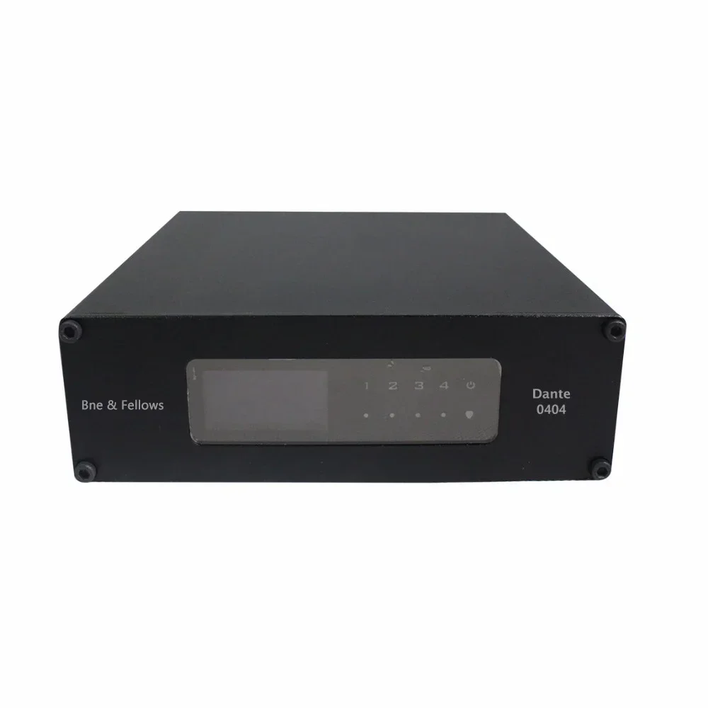 Professional Dante 4-in 4-out Audio Transmitter/Converter POE and 12VDC power supply with built-in OLED display