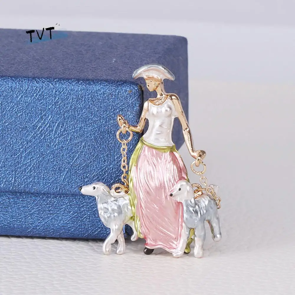 

Coat Men Gifts Girls Enamel Fashion Jewelry Lady Brooch Pins Bag Lapel Pins Suit Scarf Clip Two Dogs Brooches