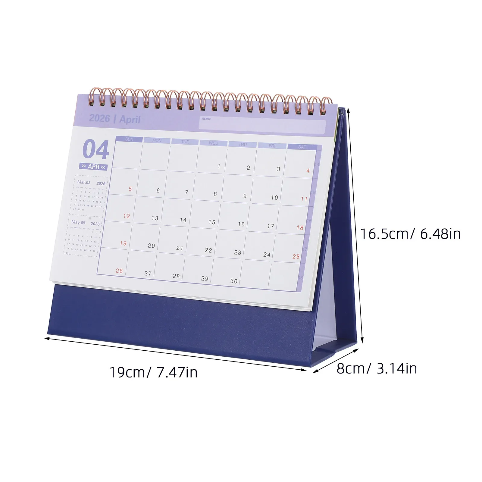 2026 Minimalist Desk Calendar Small Standing Flip Design Compact Modern Desktop Calendar for Home Office Dorm Planning Organizer
