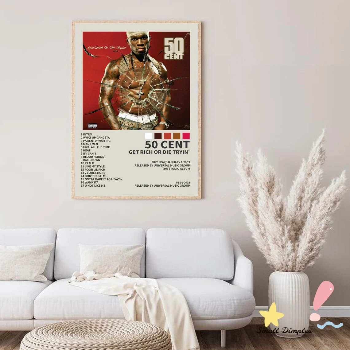 50 Cent Get Rich Or Die Tryin' Song Catalog Music Album Poster Canvas Art Print Home Decoration Wall Painting ( No Frame )