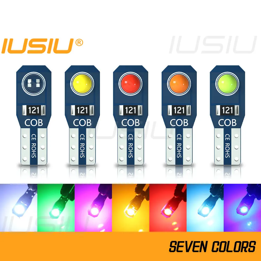 

IUSIU 8PCS W3W T5 Led Car Light 73 74 17 27 COB Instrument Dash Dashboard Indicator Neo Wedge Meter Signal Bulb Lamp Auto 12V