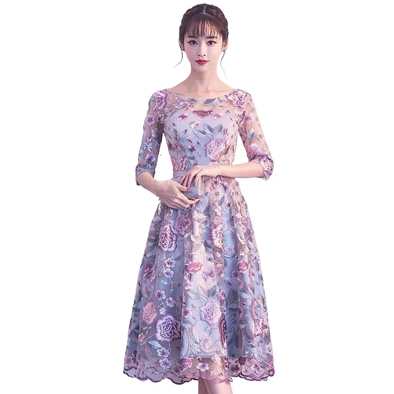 Elegante vestido de noite rosa de um ombro com um senso de luxo 25 novo anfitrião banquete atmosfera socialite pedidos vestido de casamento