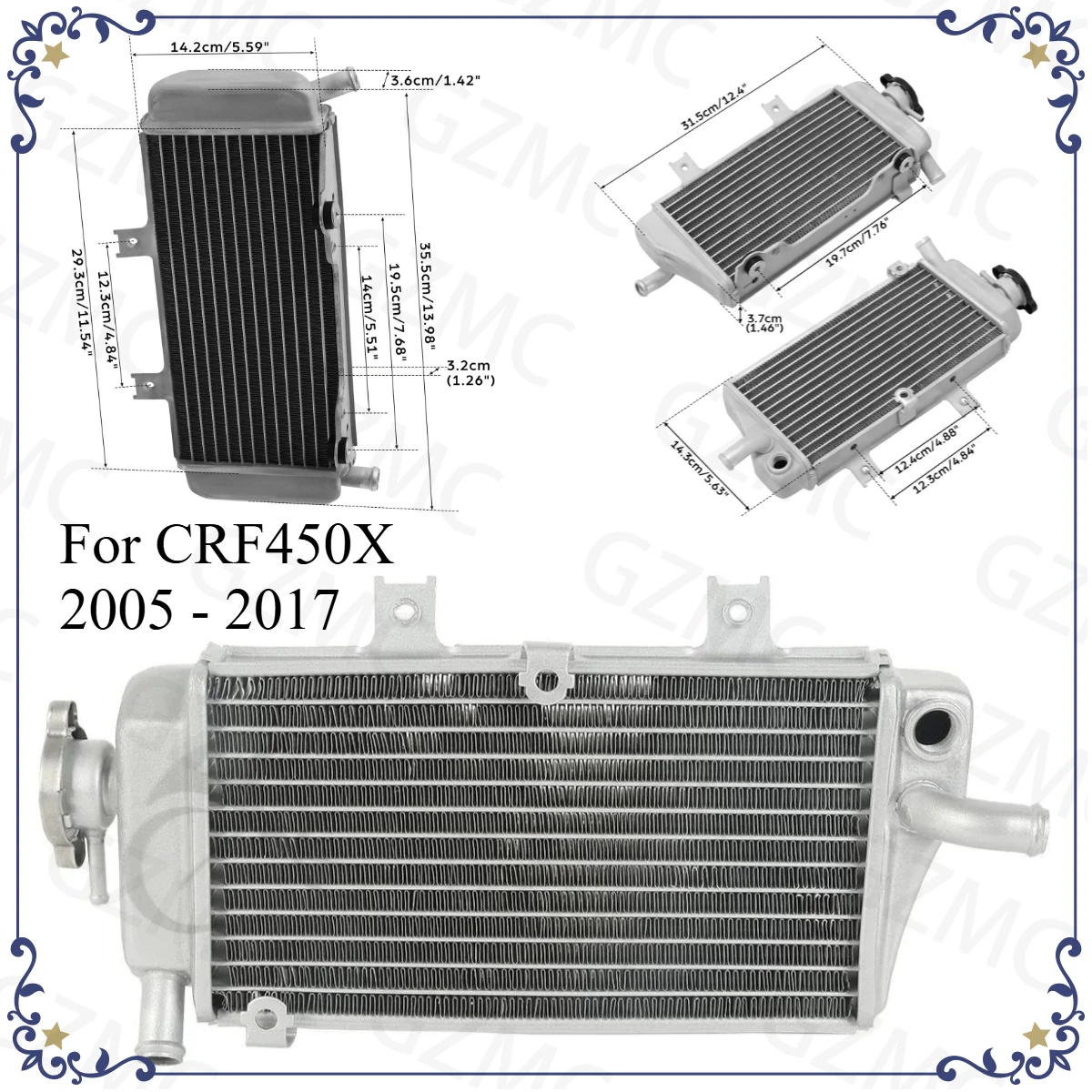 Motorcycle Radiator Cooler Cooling For Honda CRF450X 2005 - 2017 Engine Radiator Cooler Cooling System Water Tank Accessories
