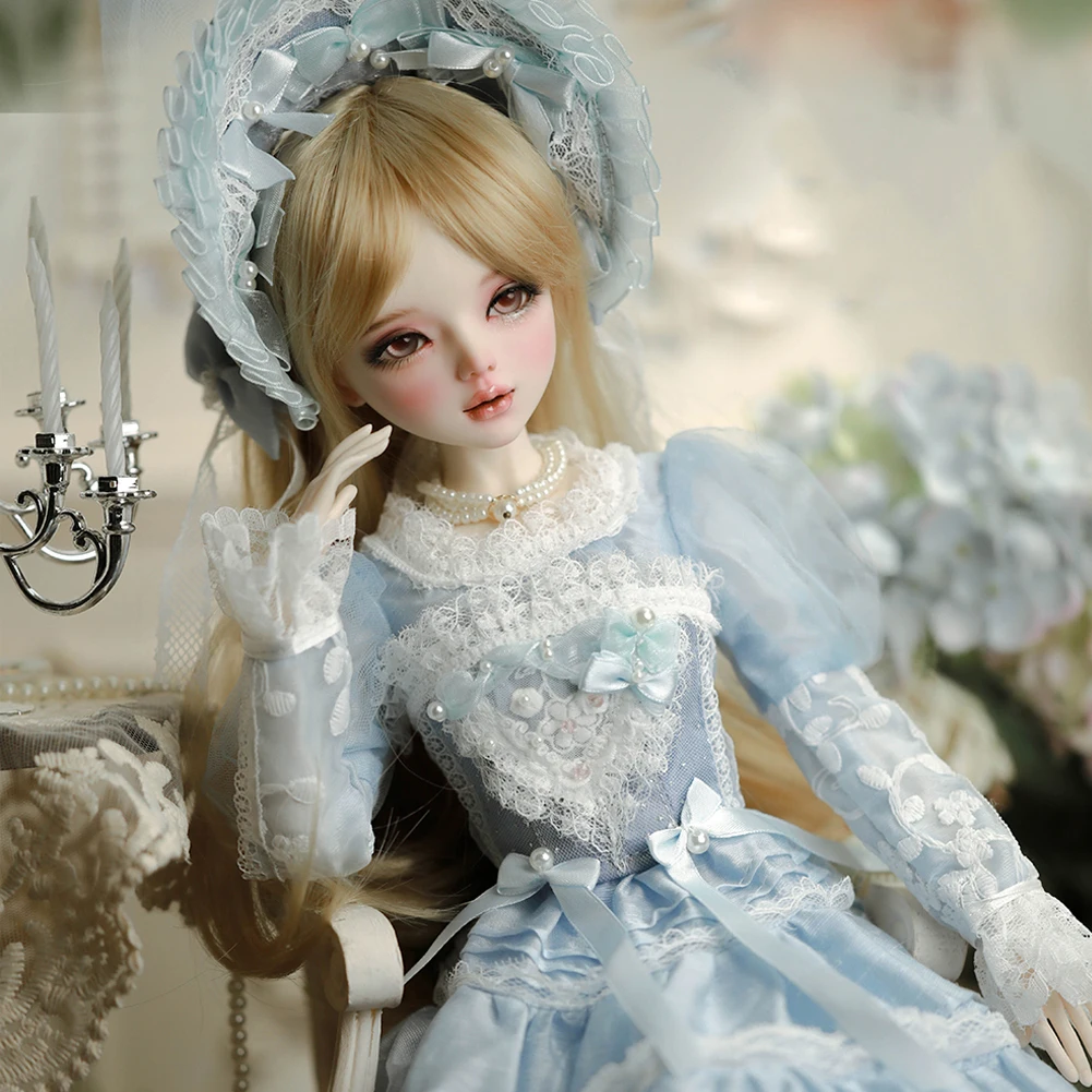 YUTOTUE 22 inch Height Female Doll Handpainted Makeup Handmade Long Dress Shoes Full Set Included BJD Toy