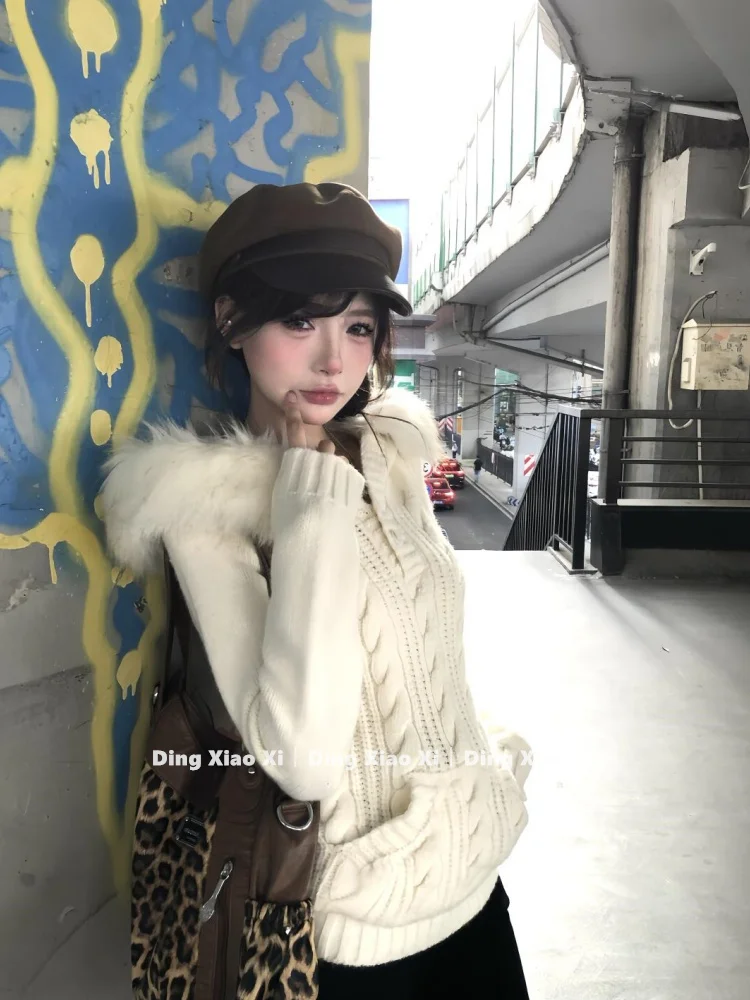 

Свитера Джемперы Пуловеры Женский вязаный топ Вязаный крючком Камвольное кольцо высокого качества Средней длины BF Y2K Деловая встреча Профессиональный OL