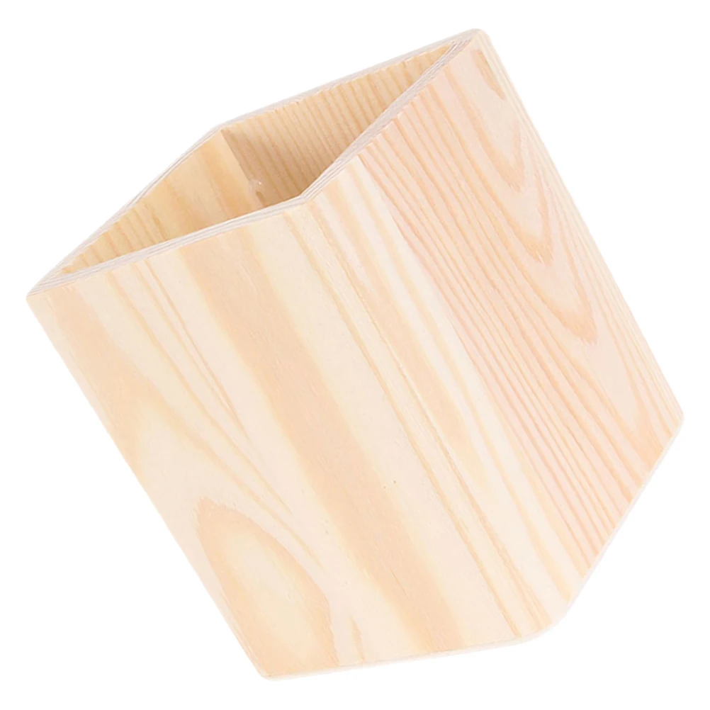 

Unfinished Wood Pencil Holder DIY Desktop Organizer for Stationery Makeup Brushes Home Office Desk Decoration Storage