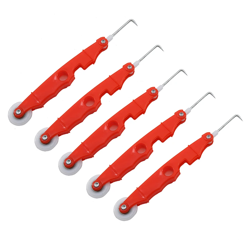 5pcs/pack Mesh Wheel Window Install Tool Glazing Shovel Double Ended Screen Change Tool Red Screen Door Window Installation Accs