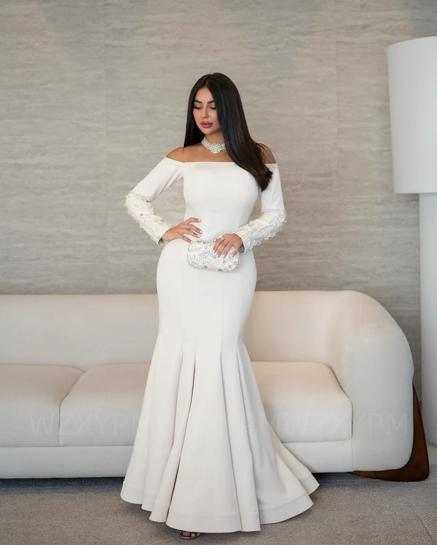 

Customized Quinceanera Dresses Ypmwzx Off-the-shoulder Mermaid Ankle length Engagement Gown فساتين حفلات robe de soirée