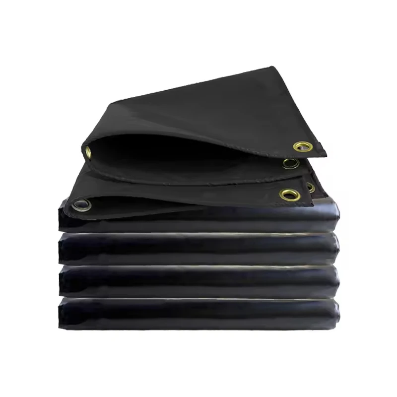 

550g Black PVC Knife Scraper Cloth Thickened Tarpaulin Rainproof Waterproof Canvas Sunshade Custom-Made Breeding Pool Plainpromo