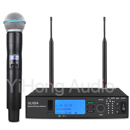 Imagen 2 del producto Micrófono inalámbrico profesional ULXD4-B58A, sistema de un canal, puesta en escena, fiesta de canto, alta calidad