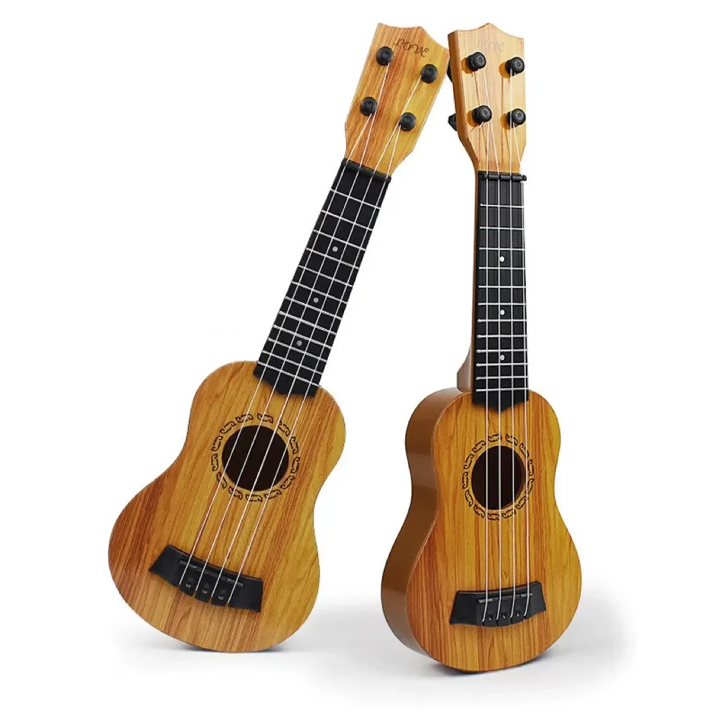 Children Guitar Ukulele Toy With Paddles Simulating Yukrili Music Toys Mini Four String Guitar