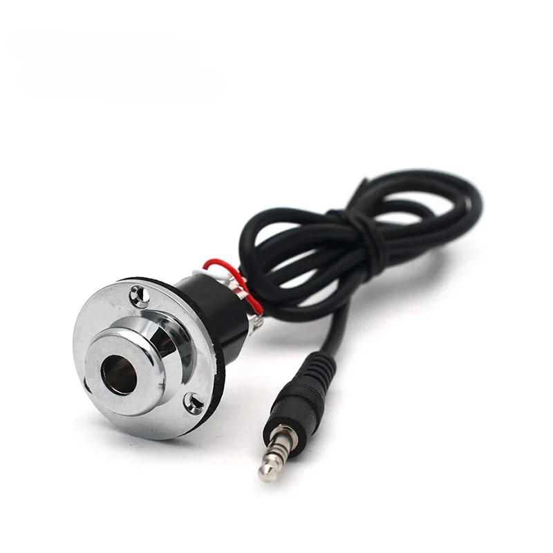 10pcs Guitar/Ukulele Equalizer Preamp Replacement EQ Output Cable 3.5mm input Jack and 6.5mm output Round Endpin Jack