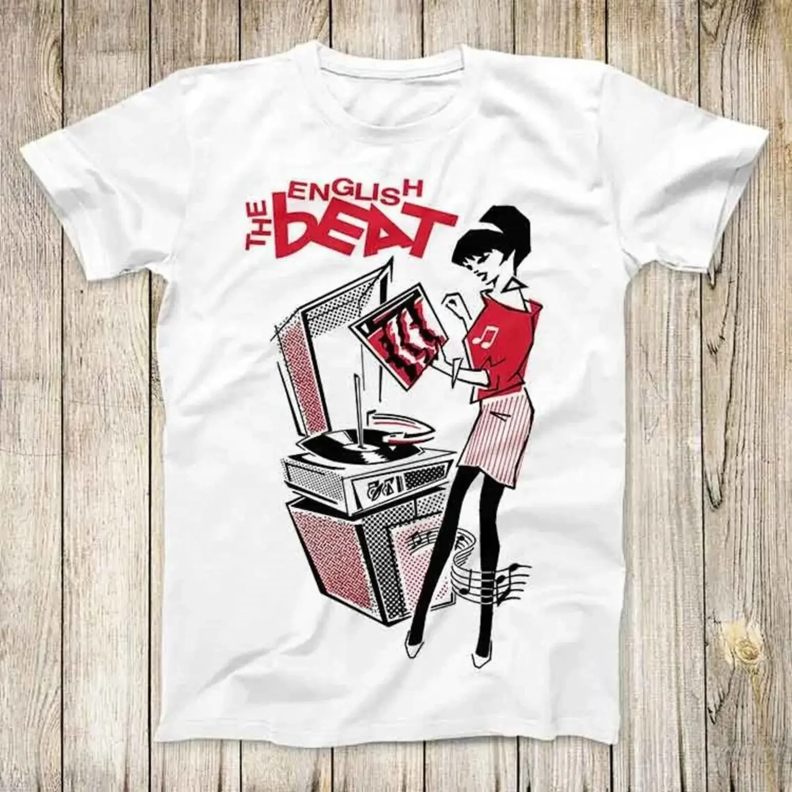 The English Beat Rude Girl Camiseta Algodón Blanco vintage Washed Soft Casual Stylish graphic Comfortable Versatile Stretched